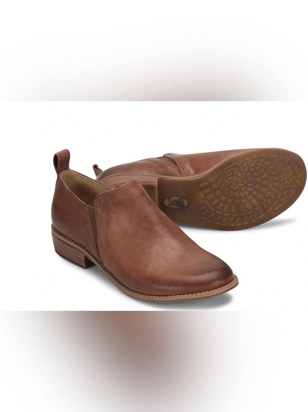 Sofft Naisbury Chestnut Brown Leather Slip-On Loafers size 10